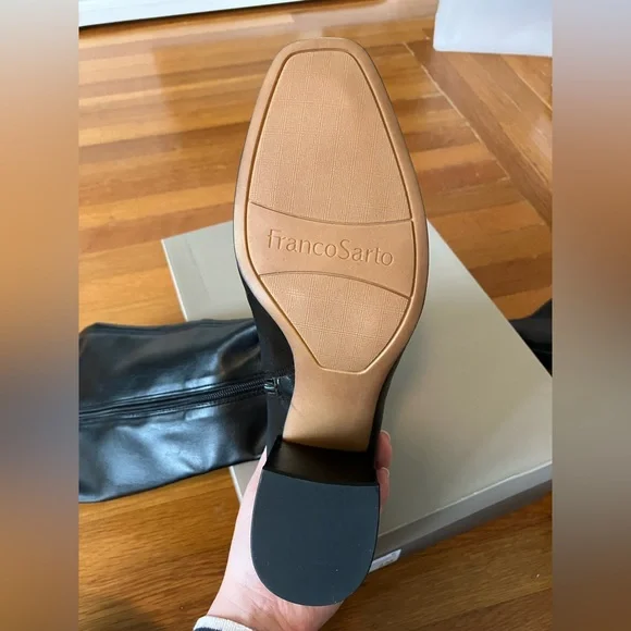 Franco Sarto Black Faux Leather Knee-high Boots; Size 8 M - Picture 12 of 14